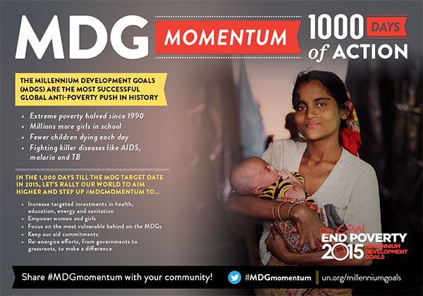 Share #MDGmomentum with your community!
