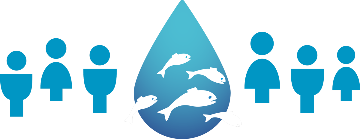 شعار شبكة العمل العالمية المعنية بالأغذية المستدامة المتأتية من المحيطات والمياه الداخلية لتحقيق الأمن الغذائي والتغذية بقيادة النرويج.