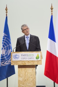 The President of the UN General Assembly addresses the high level segment at COP21 in Paris