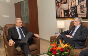 Mogens Lykketoft, President of the 70th session of the UN General Assembly ( UNGA), was received by  Dimitris Avramopoulos, Member of the EC in charge of Migration and Home Affairs