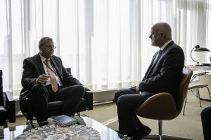 Peter Thomson, President of the seventy-first session of the General Assembly meets with Mr. Yury Fedotov, Under Secretary General of UNODC.