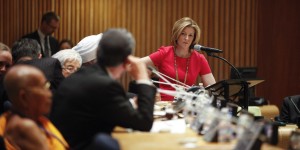 Ms. Laura Trevelyan, BBC, moderated the discussion. Photo/Martin Dixon