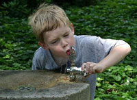 Child drinking water