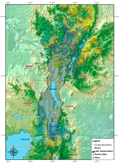 Map of lake Turkana