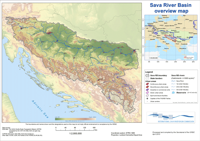 Sava River Basin overview map.