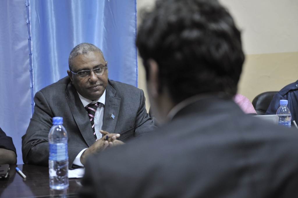 Mr. Alhendawi meeting with Somalia's Minister of Youth and Sports, Mr. Khalid Omar Ali