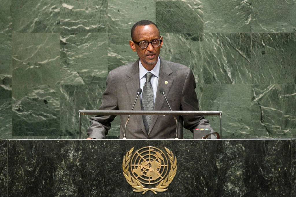 President Paul Kagame of Rwanda addresses the General Assembly. UN Photo/Cia Pak