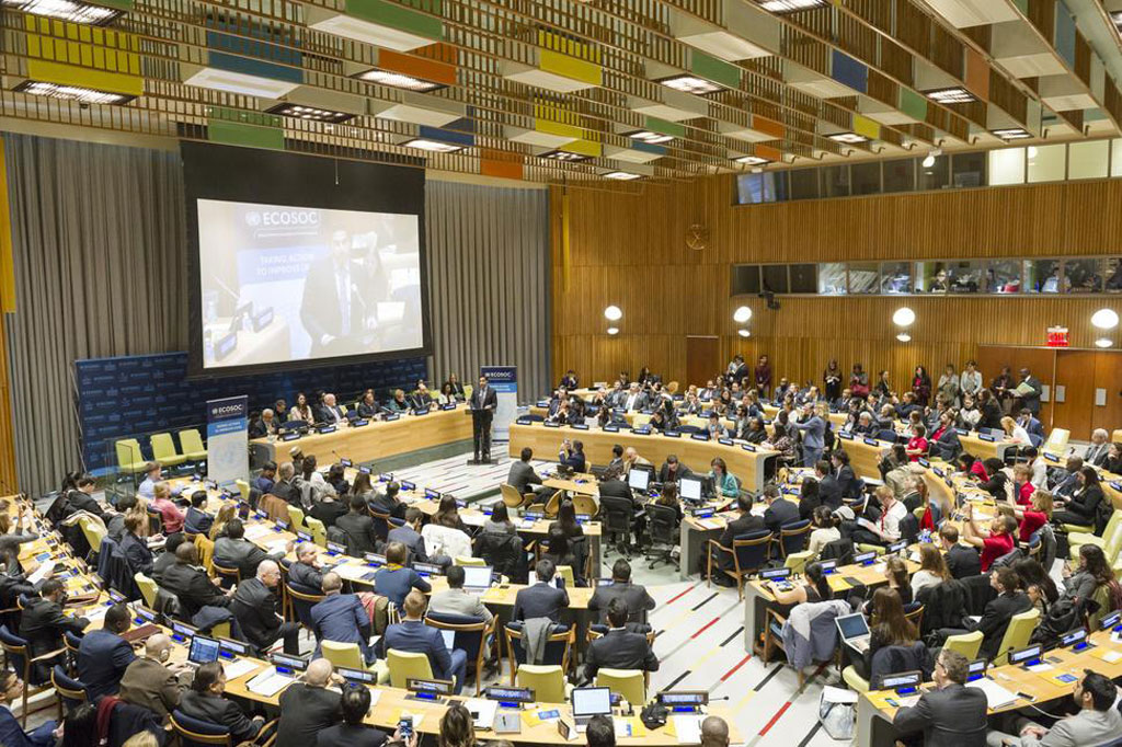 Wide view of the opening session of the 6th UN Economic and Social Council (ECOSOC) Youth Forum. UN Photo/Rick Bajornas