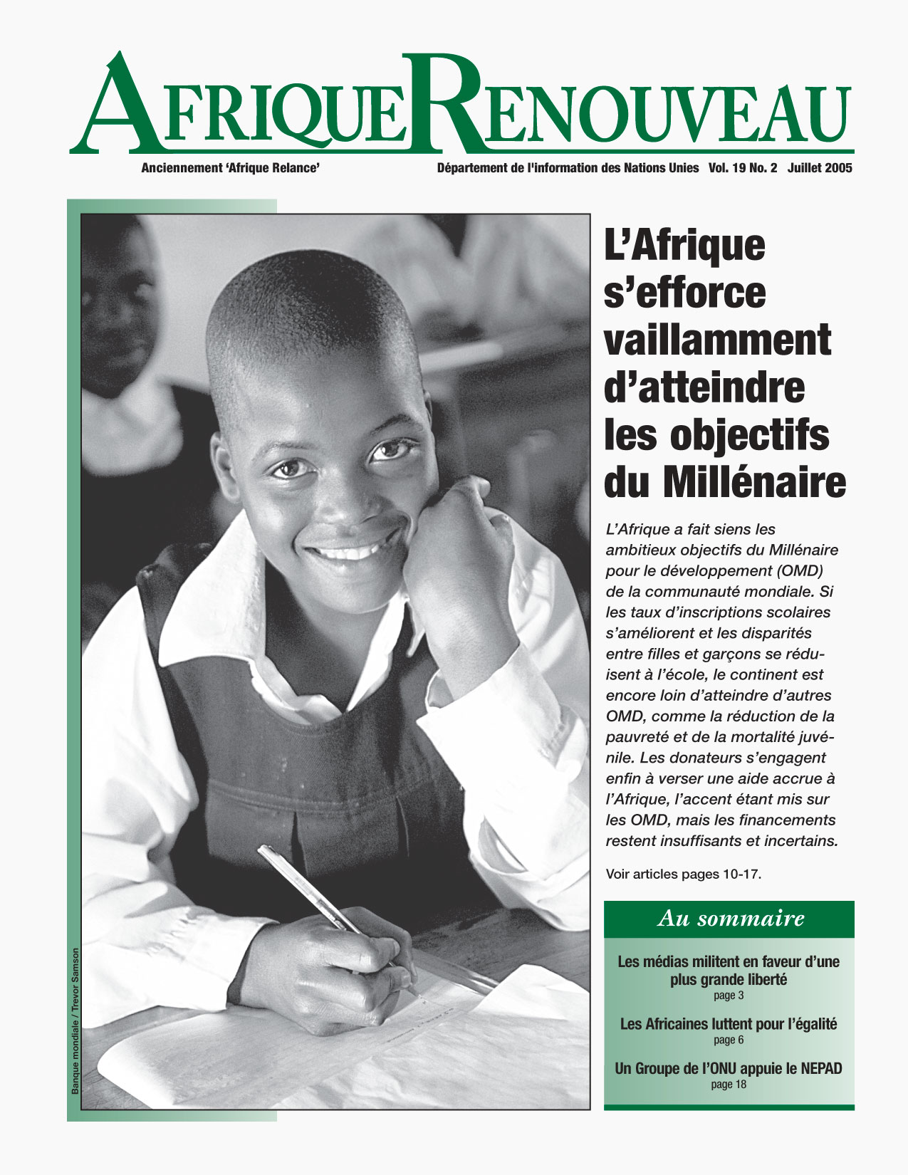 Afrique Renouveau Magazine Juillet 2005