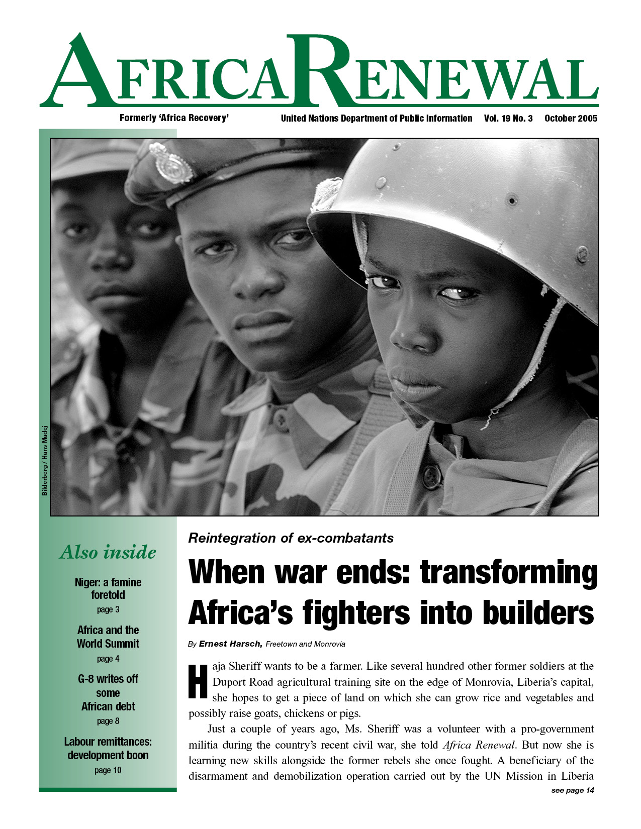 Africa Renewal Magazine October 2005