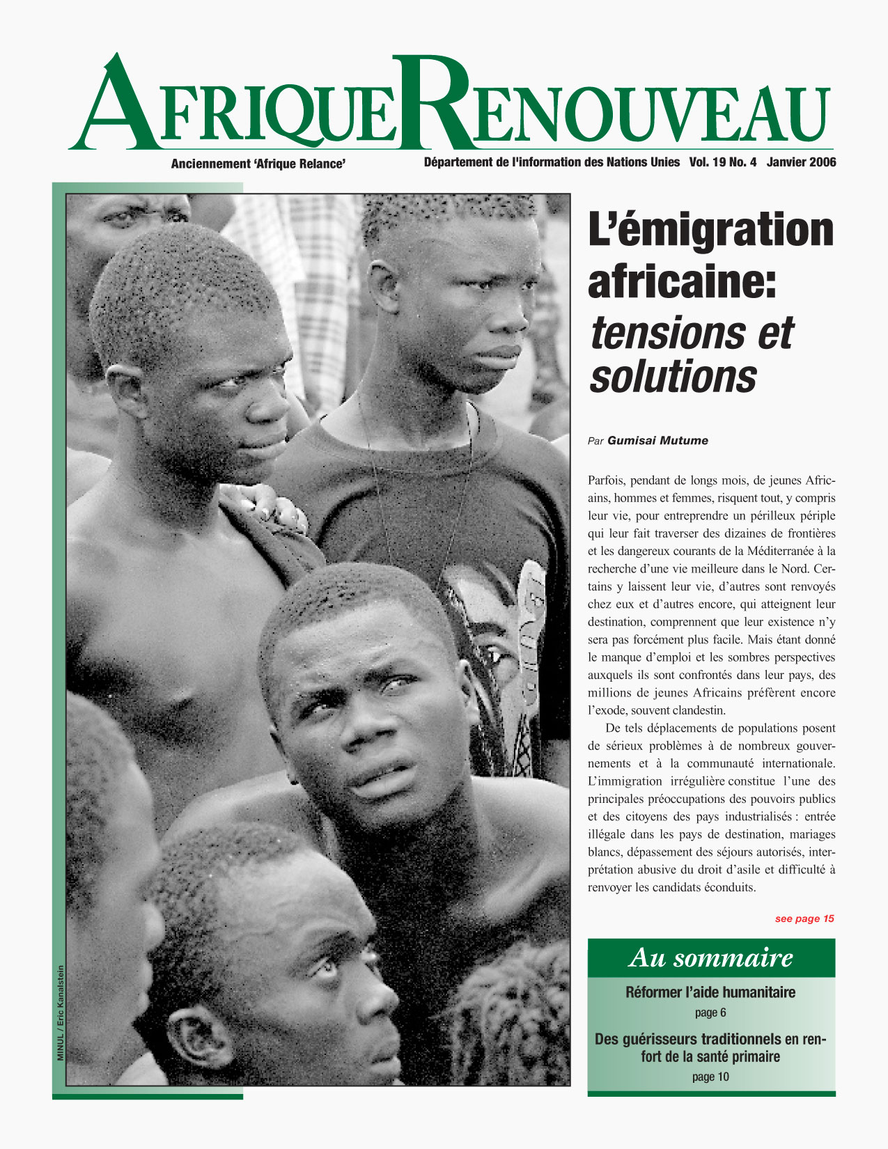 Afrique Renouveau Magazine Janvier 2006