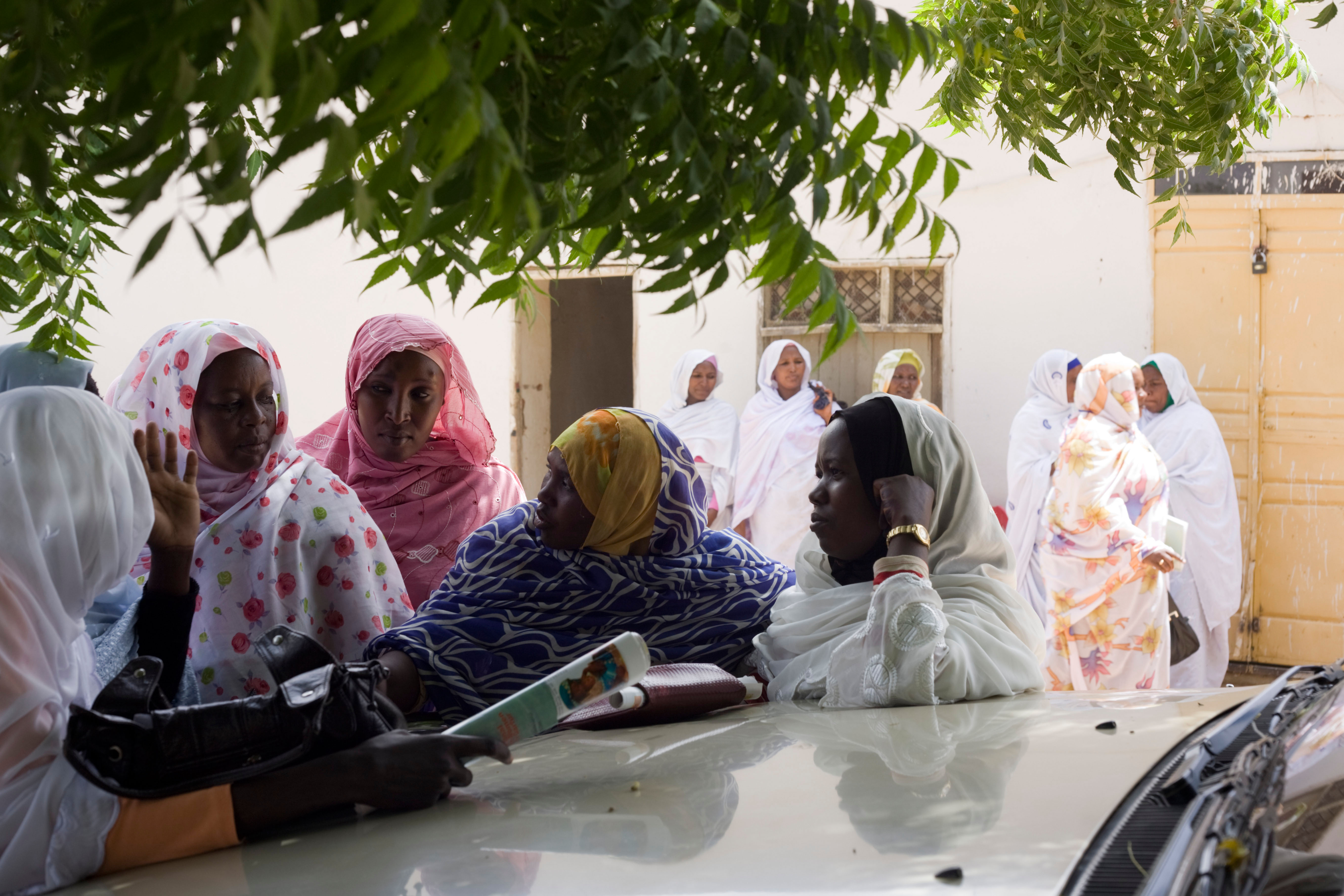 Women discuss politics at a women’s conference in Darfur, Sudan. 