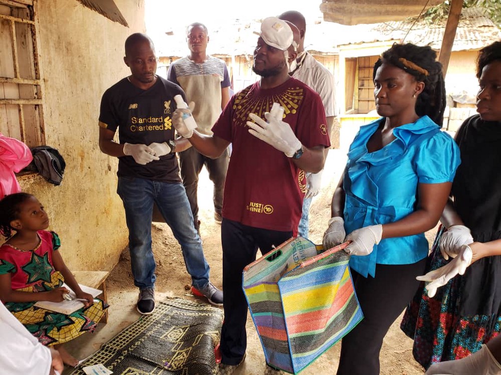 Christian Achaleke (Cameroon): Producing bottles of disinfectant