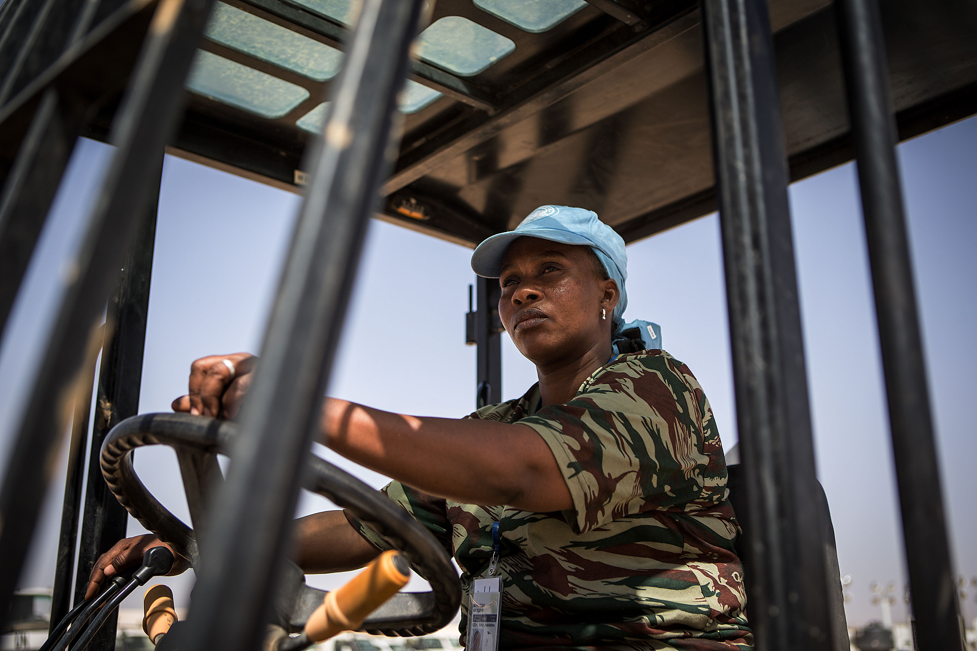 A peacekeeper on the UN base in Kida, Mali.