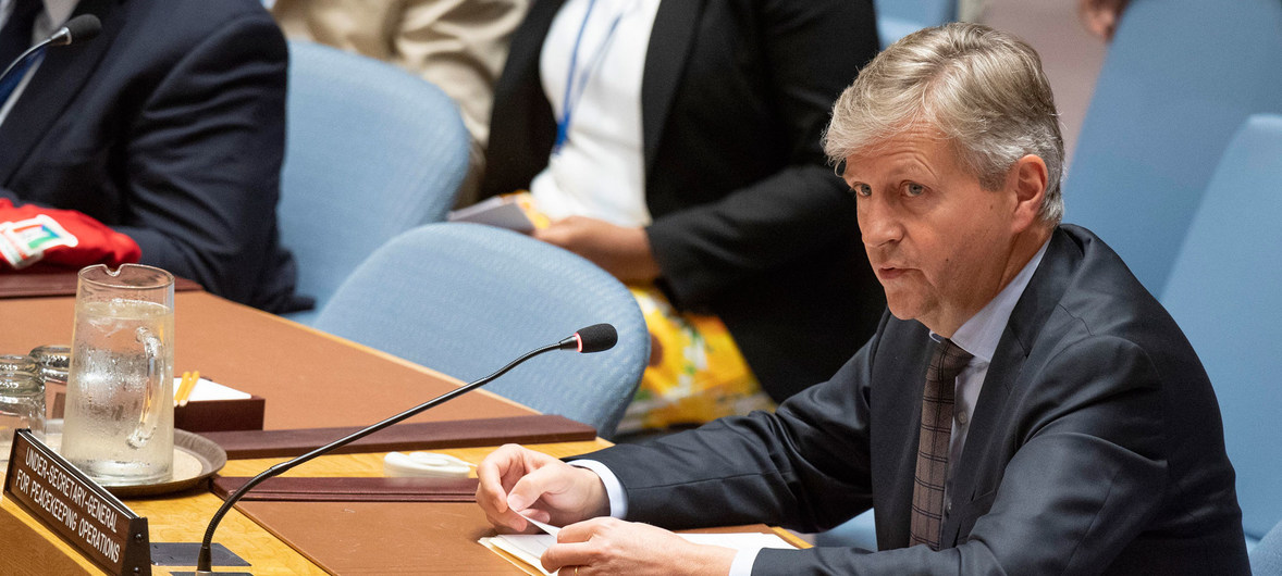 Jean-Pierre Lacroix, Under-Secretary-General for Peacekeeping Operations, briefs the Security Council on the situation in Mali