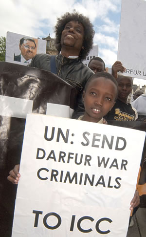 Sudanese demonstrators in the United Kingdom