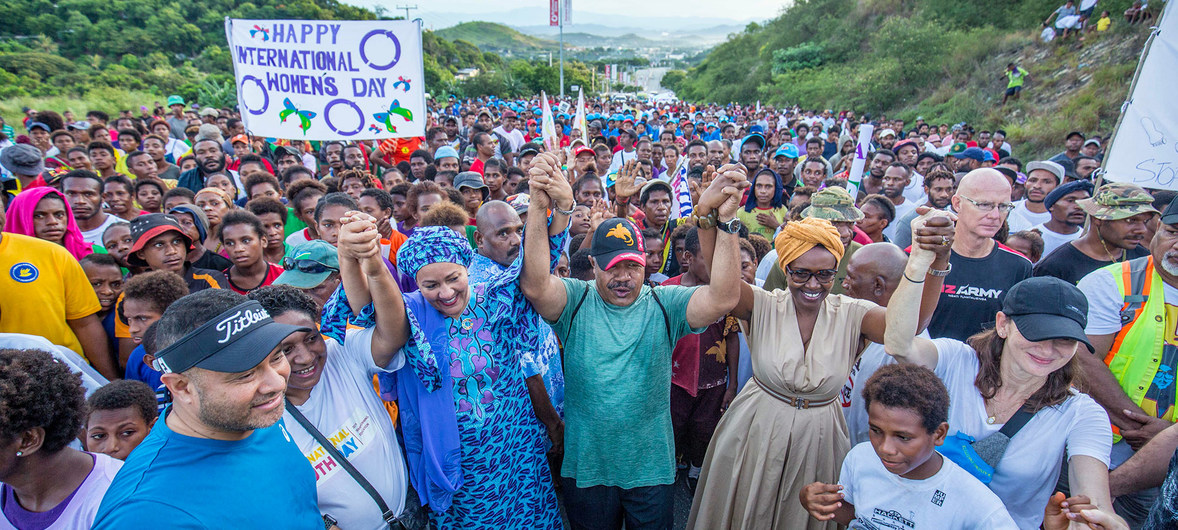 Marche de soutien à la Journée internationale de la femme à Port Moresby en Papouasie-Nouvelle-Guiné