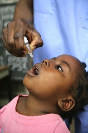 Girl receiving medication