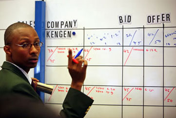 A trader on the Nairobi Stock Exchange