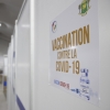 Mass vaccination tent at Treichville Stadium, Abidjan, Cote d’Ivoire.