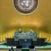 南非总统拉马福萨在联合国大会第75届会议上发表视频讲话。