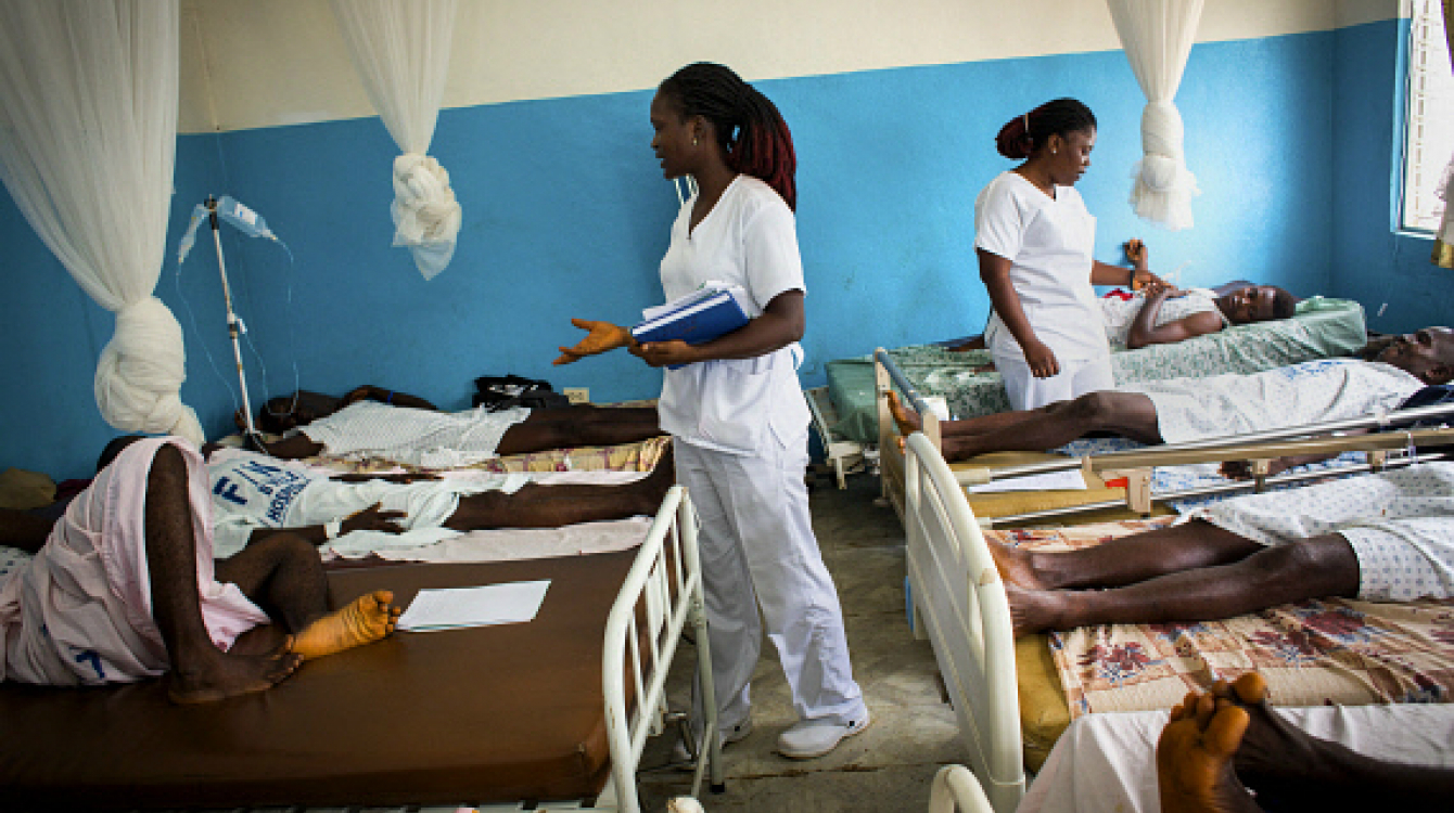 Nurses attending to patients at a hospital in Monrovia, Liberia. Photo credit: Panos/ Robin Hammond