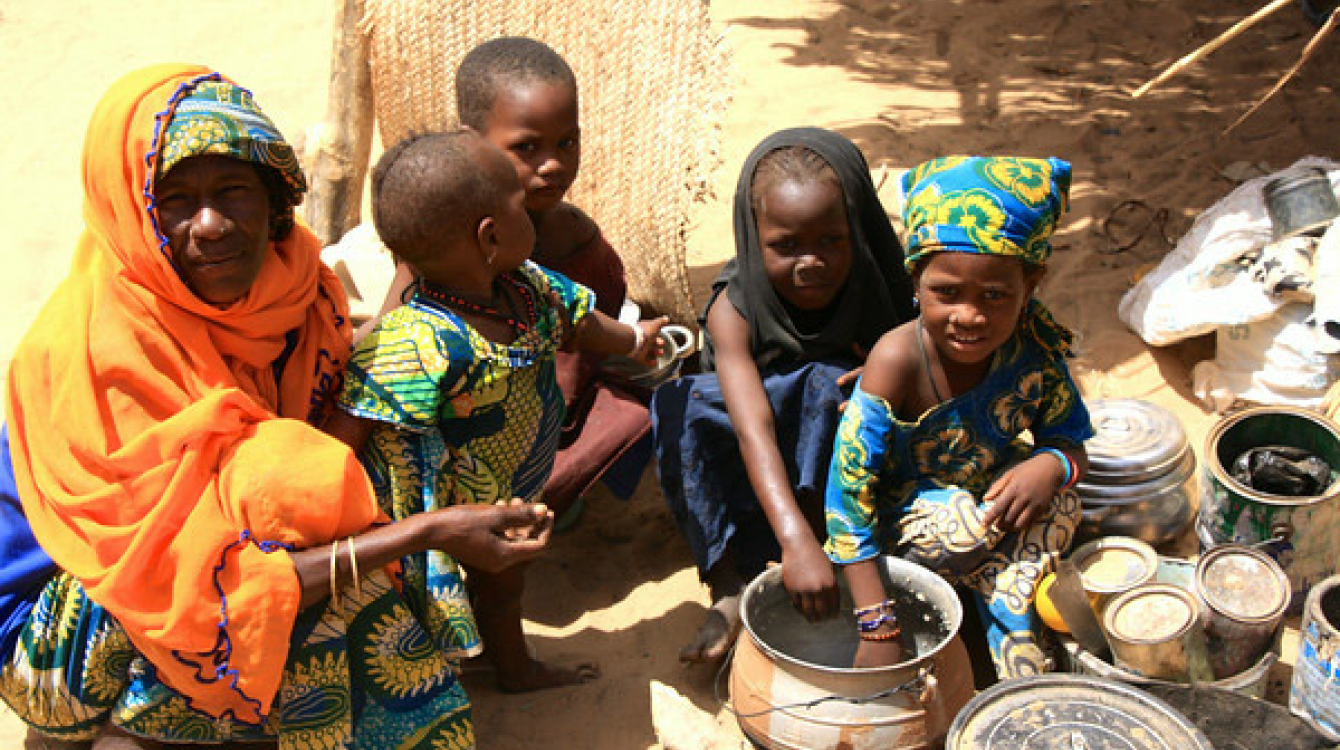 A family in Diffa, Niger, after fleeing violence in northern Nigeria. Photo: OCHA/Franck Kuwonu