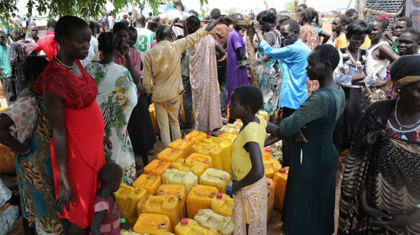 On 14 July 2016, UNICEF using eight tankers, delivered 100,000 litres of water to IDPs in Juba, South Sudan. Photo: UNICEF South Sudan