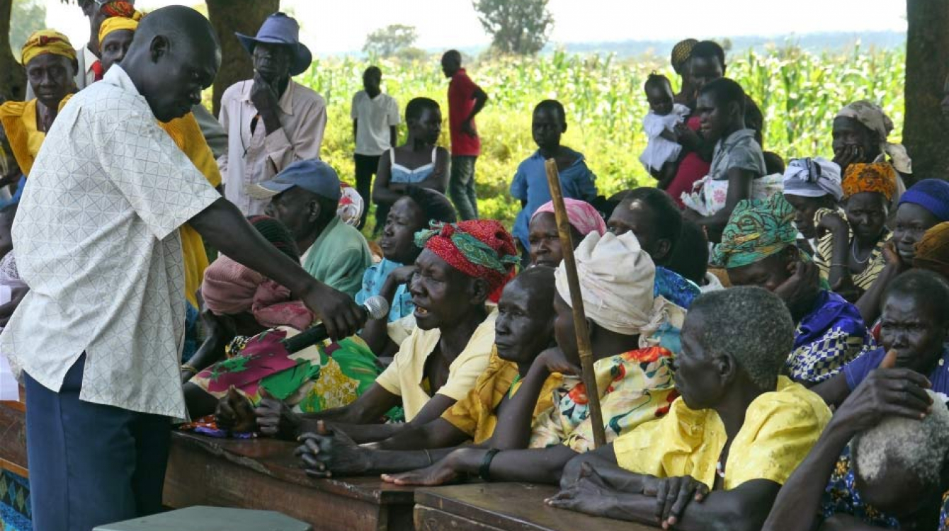 Relatives of abducted children speak out for the disappeared in Lamwo district, northern Uganda. Photo: IRIN/Philippa Croome