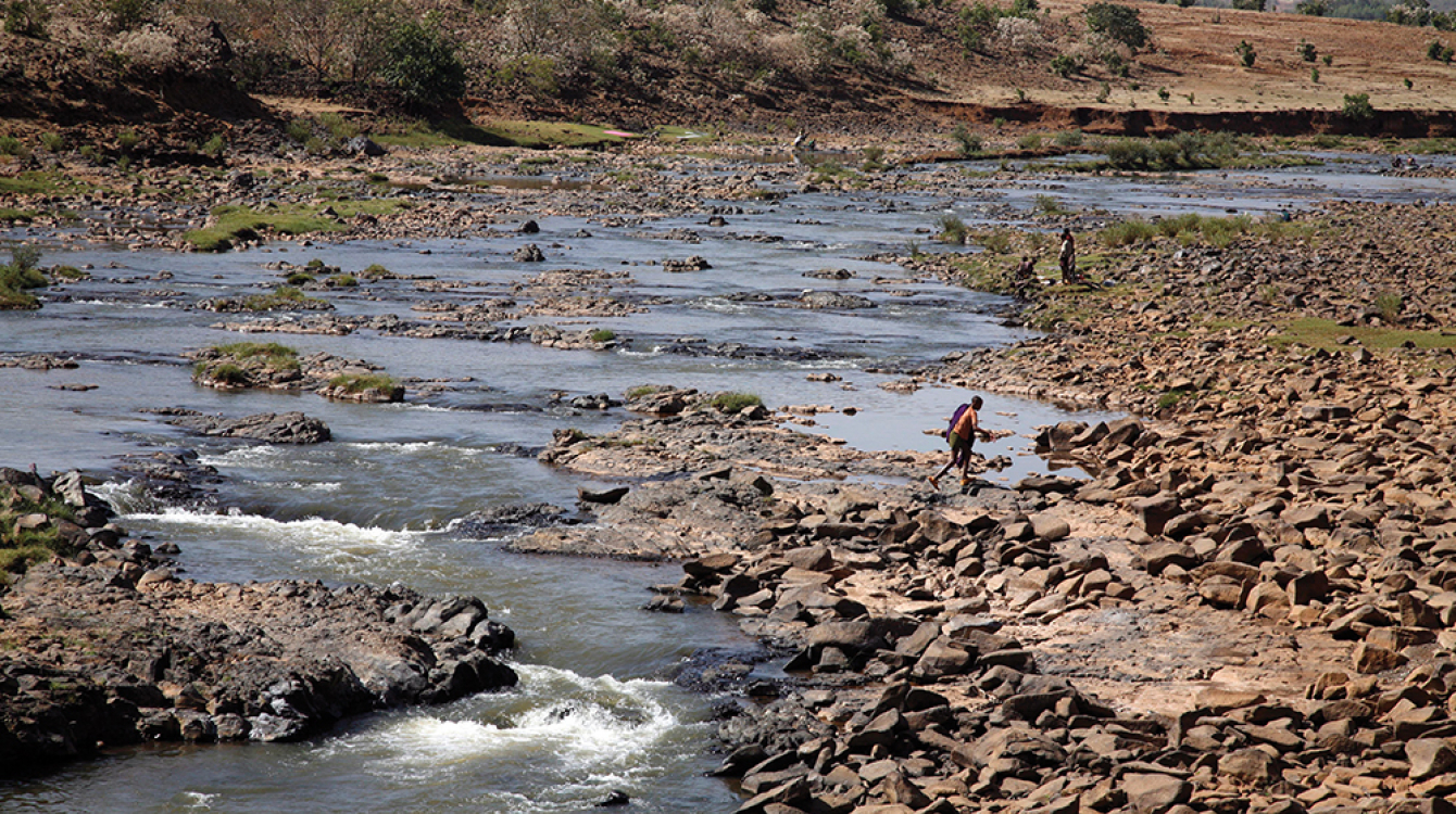 The shrinking Gilgel Abbay River, Amhara region, Ethiopia. Photo: Panos/ Petterik Wiggers