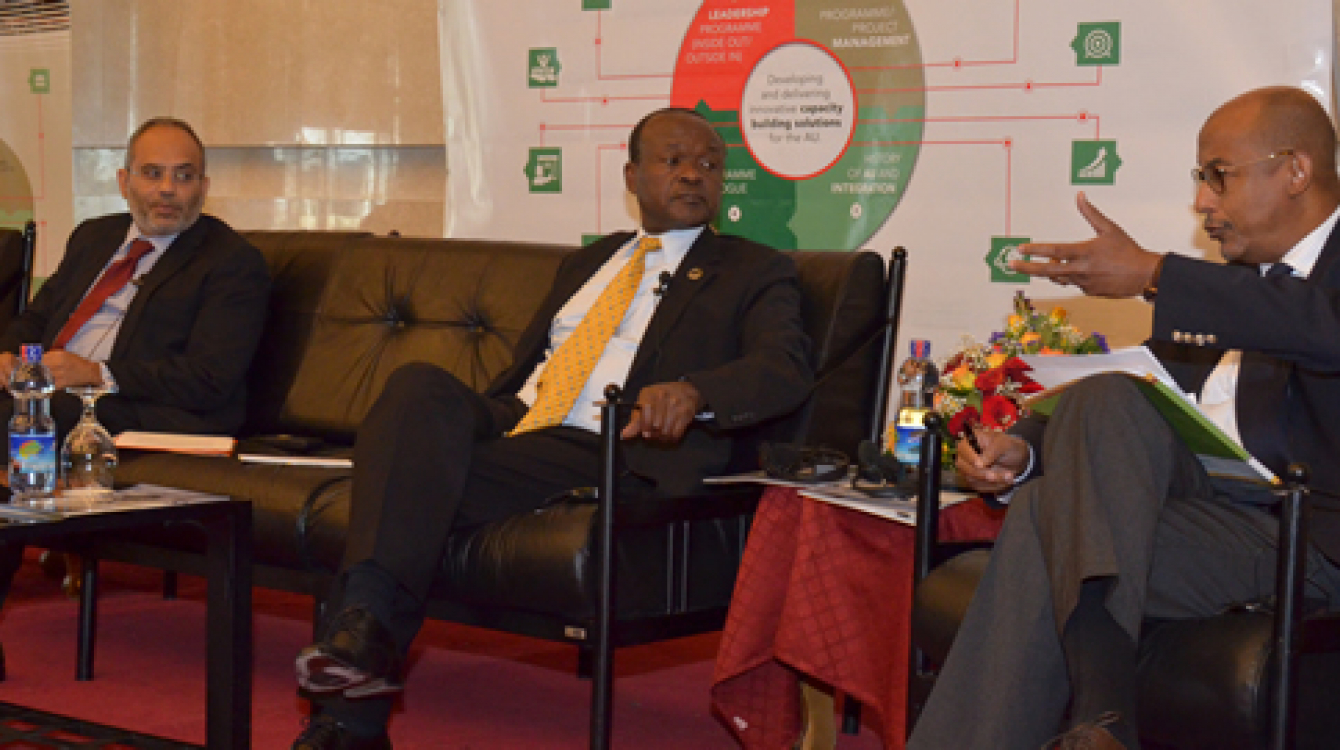 CEO Dr Mayaki moderating a discussion on capacity development needs at launch of AU leadership academy launch​