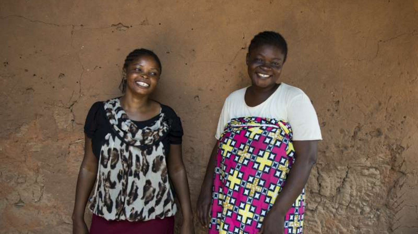 Josephine Servis (Right) fled violence in the Central African Republic and is staying with Blandine Ngeki (Left) in Zongo, Democratic Republic of Congo.