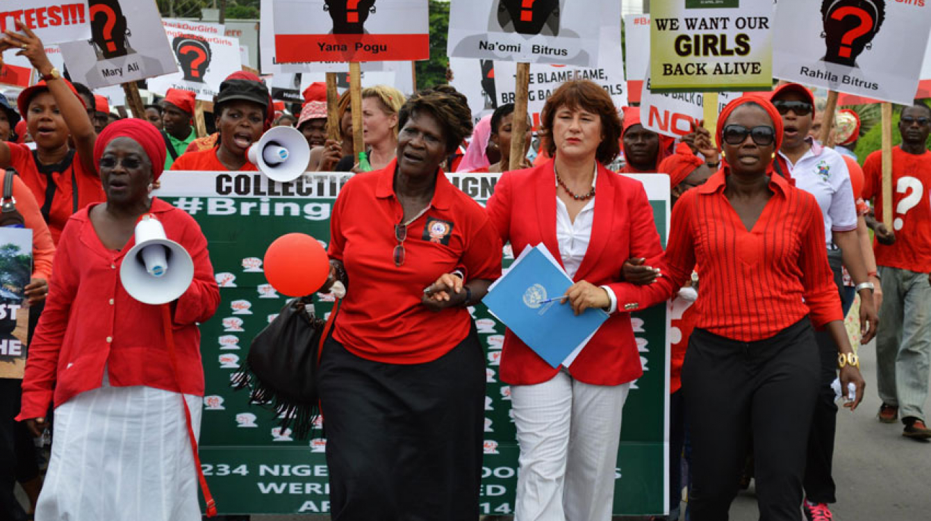 Rally for the Nigerian schoolgirls. UN Photo