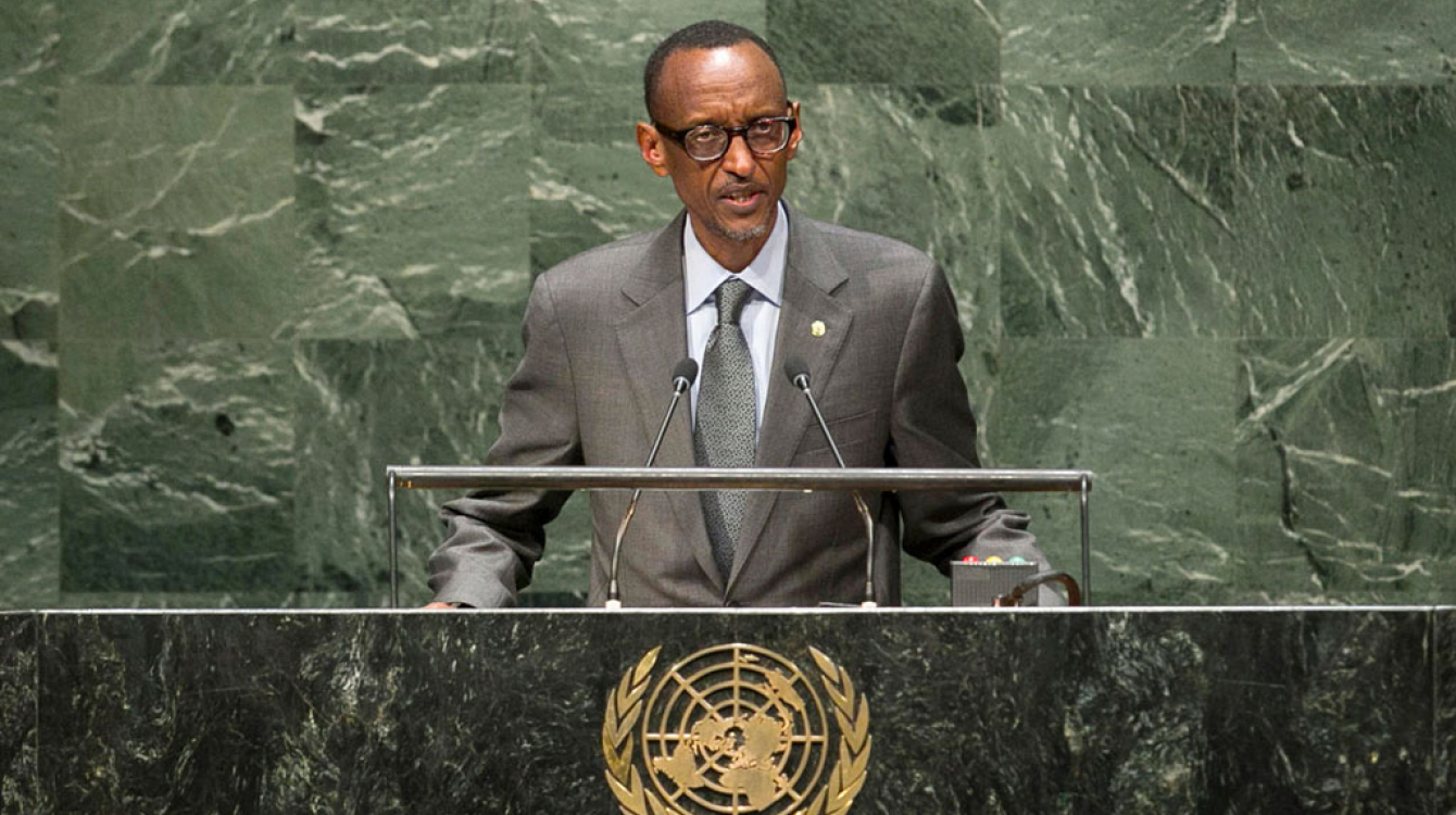 President Paul Kagame of Rwanda addresses the General Assembly. UN Photo/Cia Pak