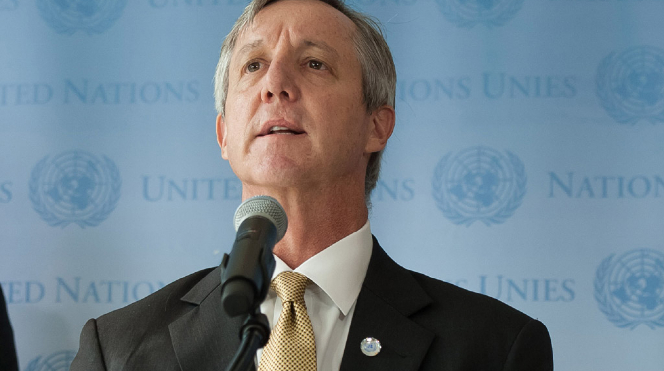 On the eve of his departure for Ghana to begin work at the helm of the UN's new Mission for Ebola Emergency Response (UNMEER), mission chief Anthony Banbury speaks with the UN press corps in New York. UN Photo/Yubi Hoffmann