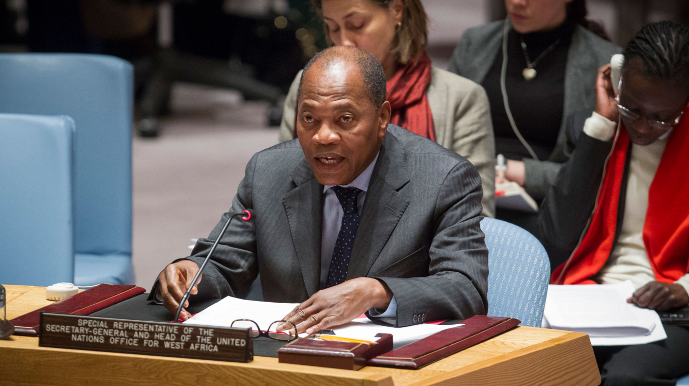 Le chef du Bureau des Nations Unies pour l’Afrique de l’Ouest (UNOWA), Mohamed Ibn Chambas, devant le Conseil de sécurité (janvier 2015). Photo : ONU/Loey Felipe