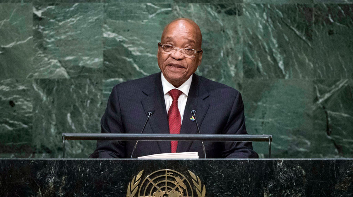 President Jacob Zuma of South Africa addresses the general debate of the General Assembly’s seventieth session. UN Photo/Amanda Voisard