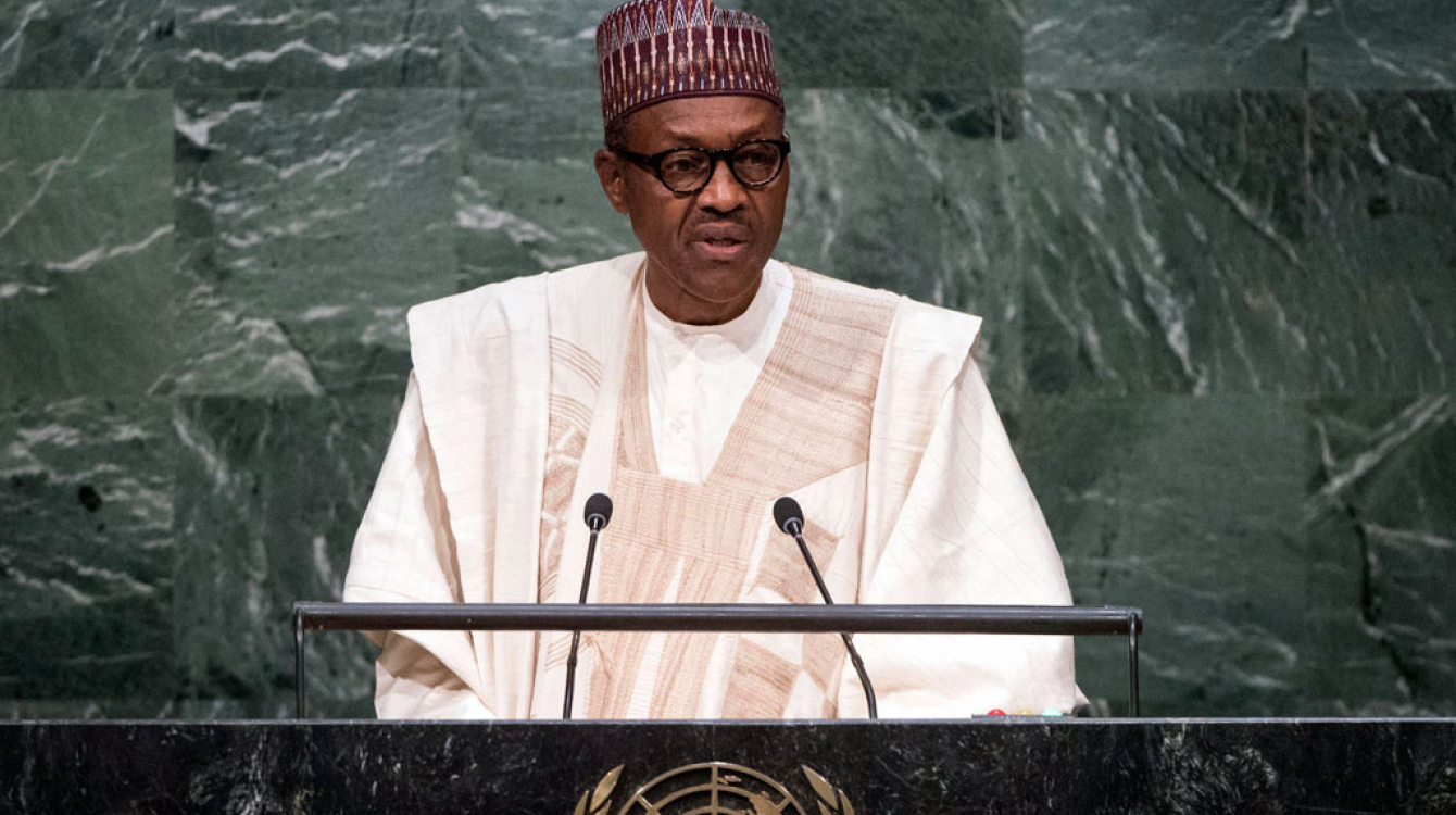 Muhammadu Buhari, President of Nigeria, addresses the general debate of the General Assembly’s seventieth session. UN Photo/Amanda Voisard