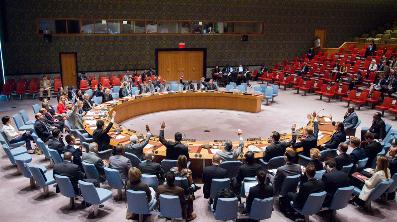 The Security Council unanimously adopts resolution 2288 (2016), lifting sanctions on Liberia. UN Photo/Manuel Elias