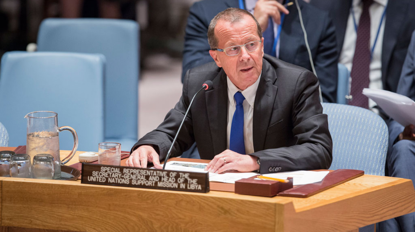 Martin Kobler, Special Representative of the Secretary-General and Head of the UN Support Mission in Libya (UNSMIL), briefs the Security Council. UN Photo/Manuel Elias