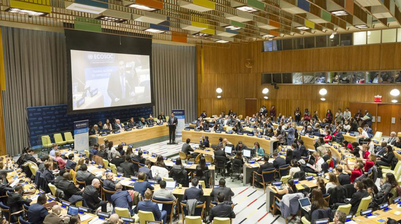 Wide view of the opening session of the 6th UN Economic and Social Council (ECOSOC) Youth Forum. UN Photo/Rick Bajornas