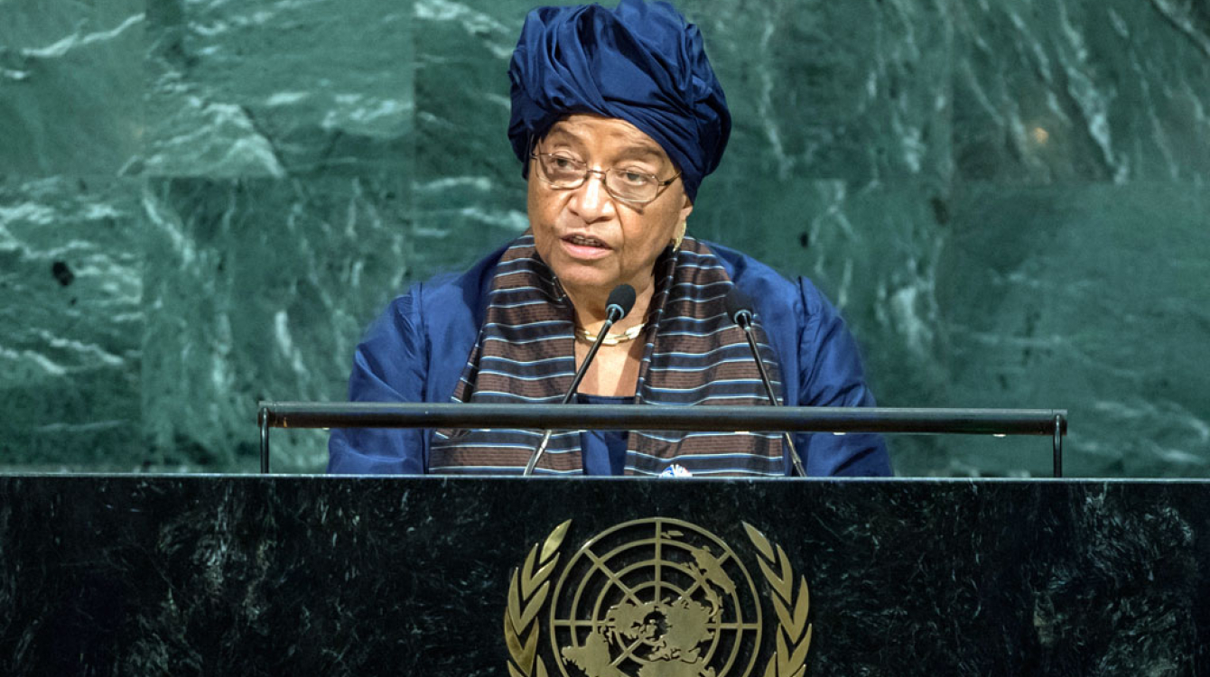 President Ellen Johnson Sirleaf of the Republic of Liberia addresses the General Assembly’s annual general debate. UN Photo/Cia Pak