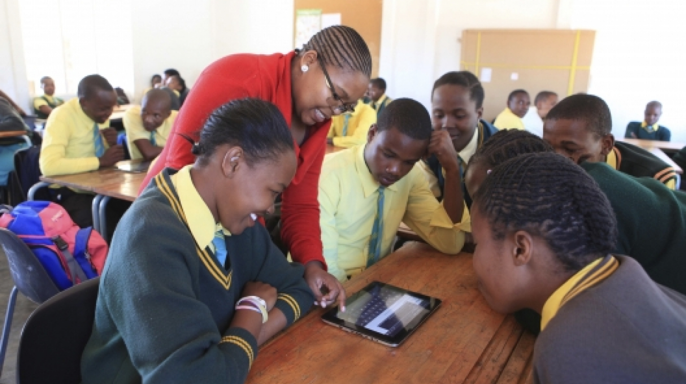 Students learn with tablets in a school in South Africa. Photo:  AMO/Jackie Clausen