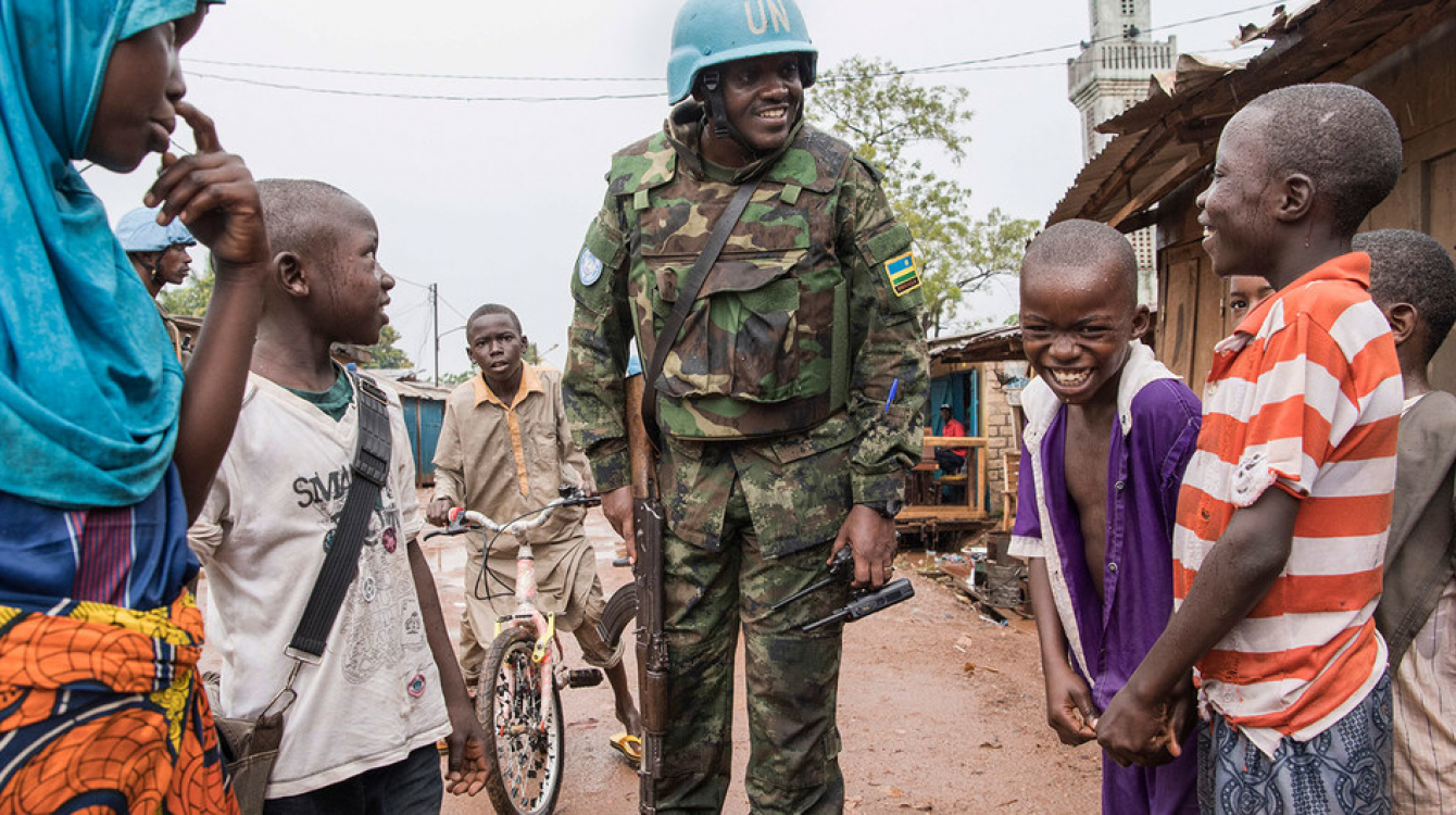 UN peacekeepers patrol the PK5 neighborhood of Bangui, the capital of the Central African Republic