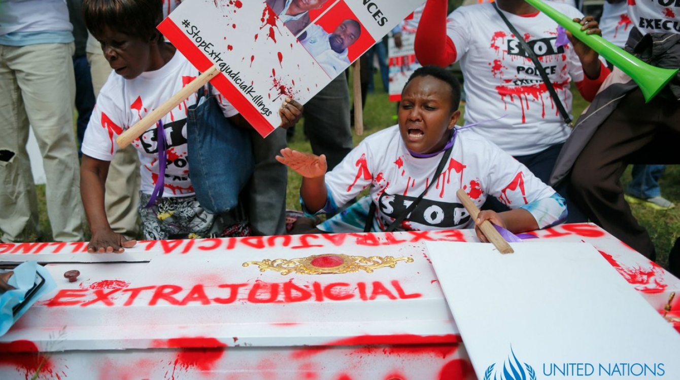 Protesters calling for justice for the deaths of  human rights lawyer Willie Kimani, his client Josphat Mwenda, and their taxi driver, Joseph Muirur. Photo: OHCHR
