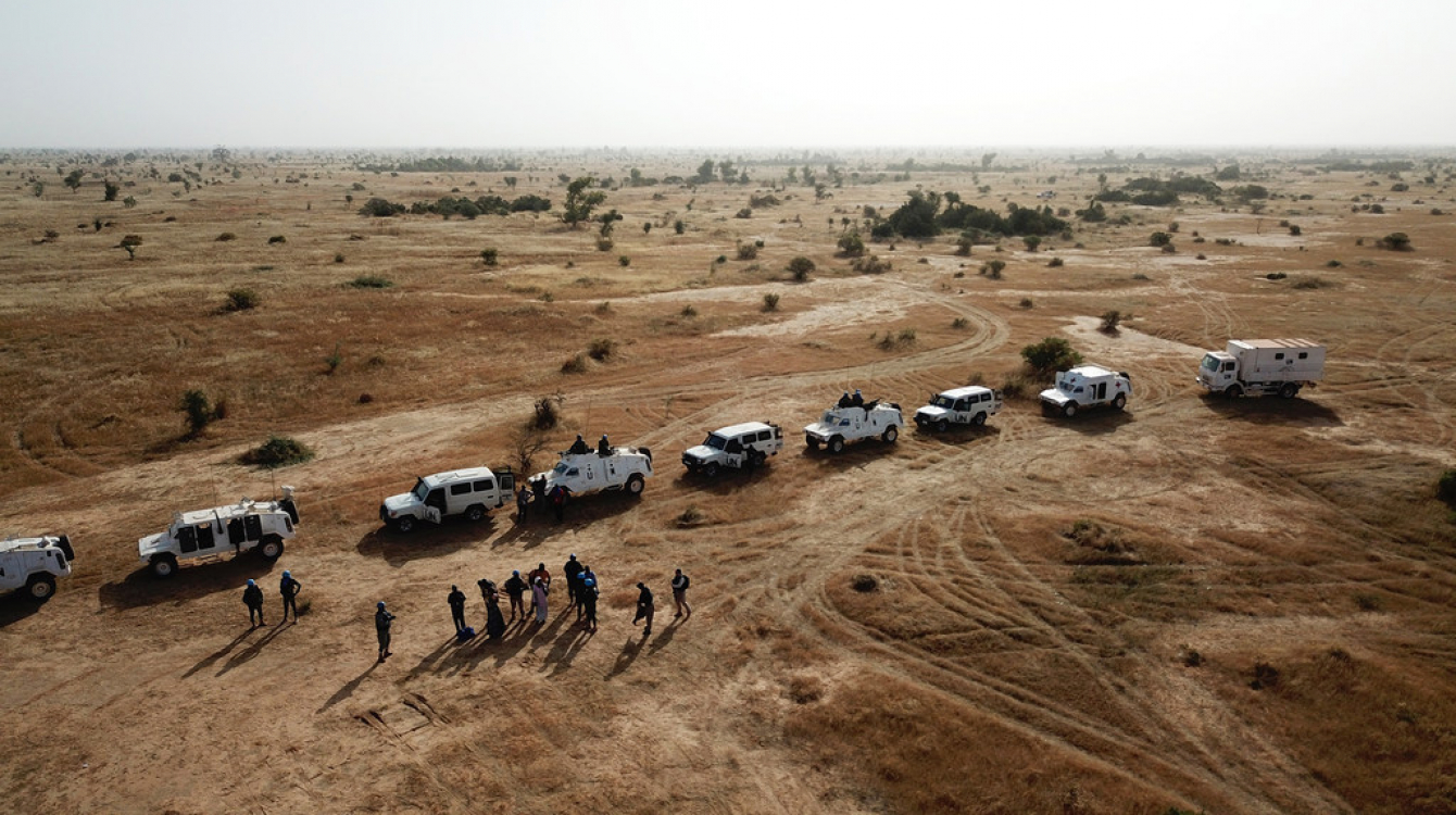 Des Casques bleus sénégalais de la MINUSMA en patrouille dans la région de Mopti, au Mali, en décembre 2018 (archive)