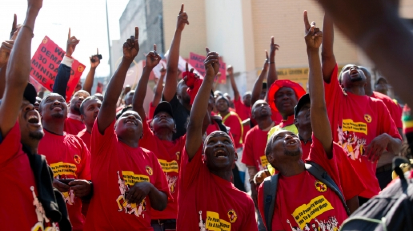 Workers in Durban, South Africa, protesting over youth unemployment.     Reuters/Rogan Ward 