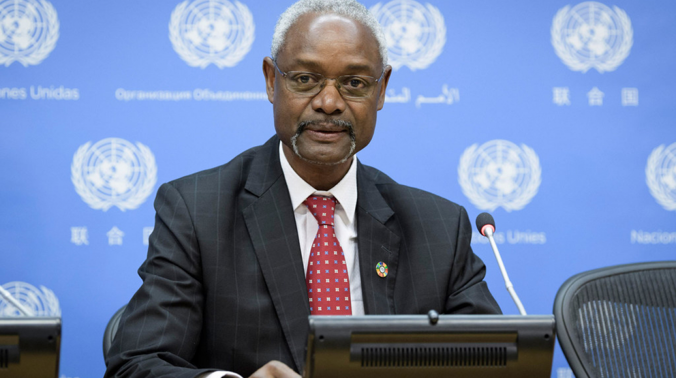 Crédits Photo: ONU/Manuel Elias.  Ibrahim Thiaw, Conseiller spécial du Secrétaire général pour le Sahel lors d’une conférence de presse au siège de l'ONU le 20 décembre 2018.