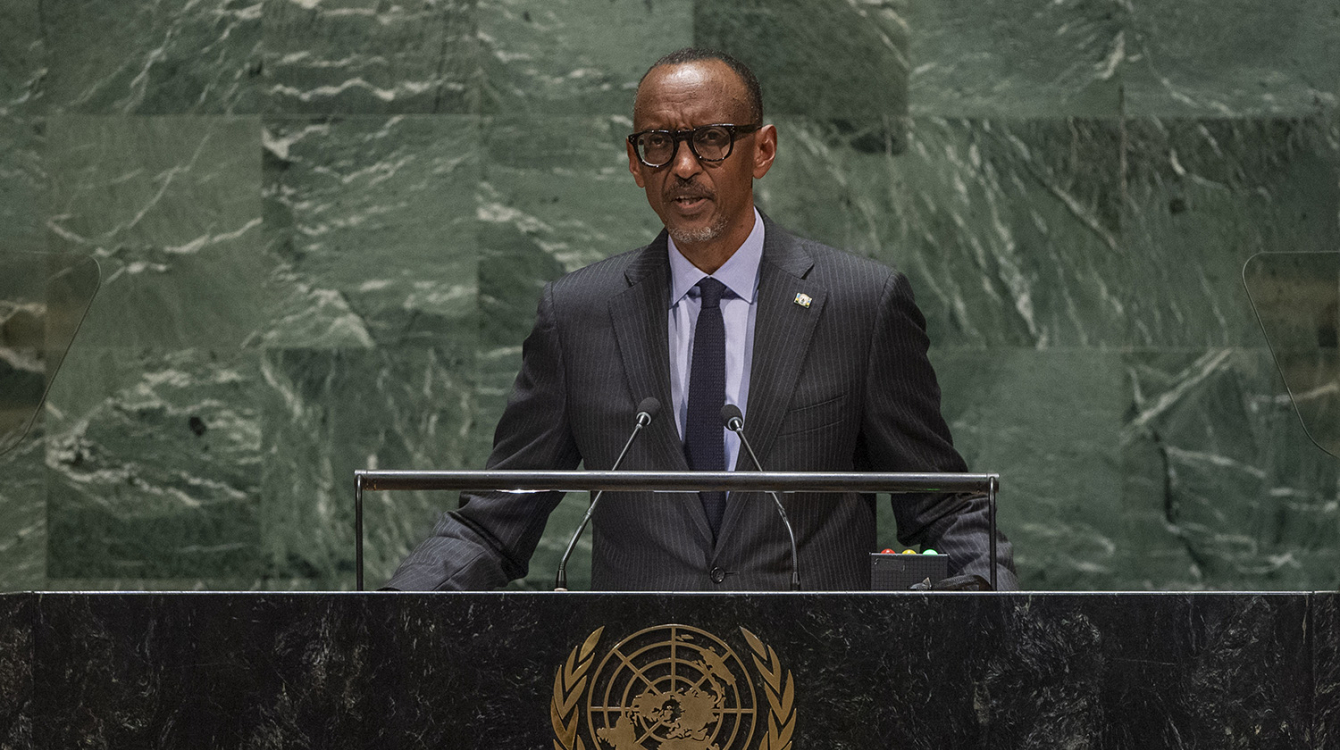 Paul Kagame, President of the Republic of Rwanda, addresses the general debate of the General Assembly’s seventy-fourth session. 24 September 2019