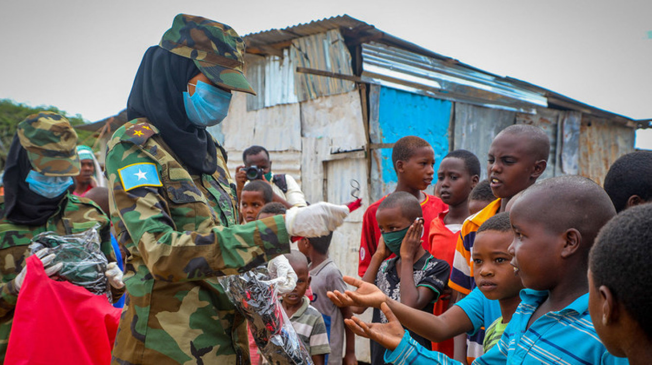 The UN Development Programme is running a COVID-19 awareness campaign with the Somali National Army in the capital Mogadishu